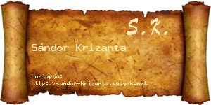 Sándor Krizanta névjegykártya