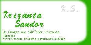 krizanta sandor business card